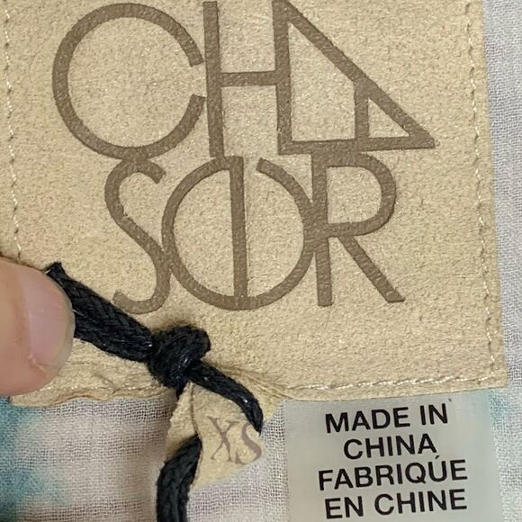 Chaser Boho Blue Silk Chiffon Floral Tapestry Bell Sleeve Fringe Romper - Picture 13 of 16